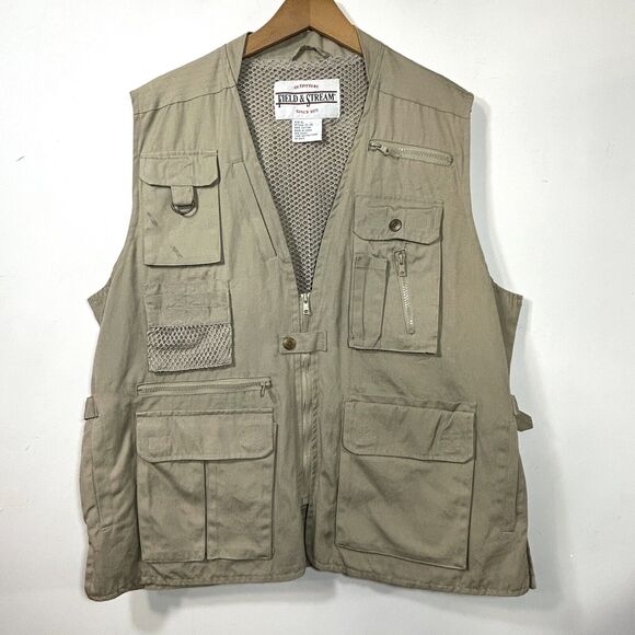 Field & Stream Safari VEST MENS XL Travel Fly Fishing Hiking ZIP Pockets VENTED - Picture 1 of 8